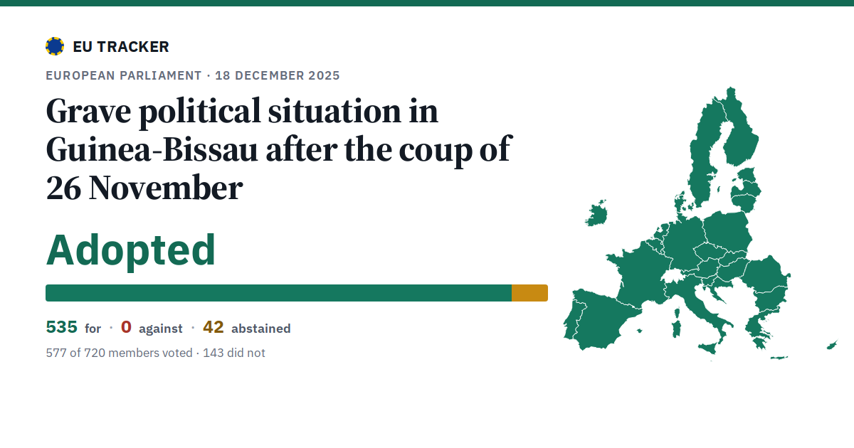 Grave political situation in Guinea-Bissau after the coup of 26 November: Adopted, 535 in favour, 0 against, 42 abstained.